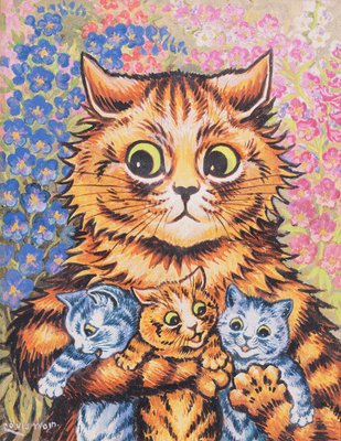 Louis Wain - A Cat with her